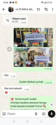 Testimonial Papan Bunga maja baru