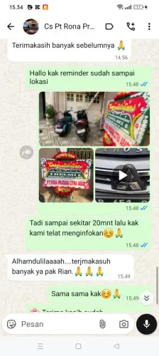 Testimonial Papan Bunga maja baru