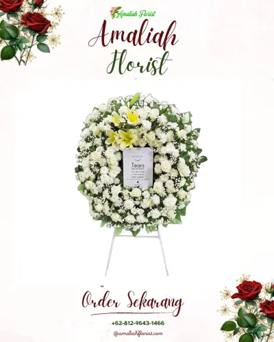 Krans Bunga Duka Cita maja baru